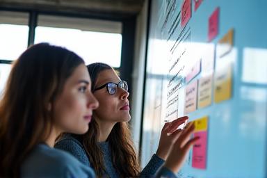 Team collaborating on a strategy roadmap